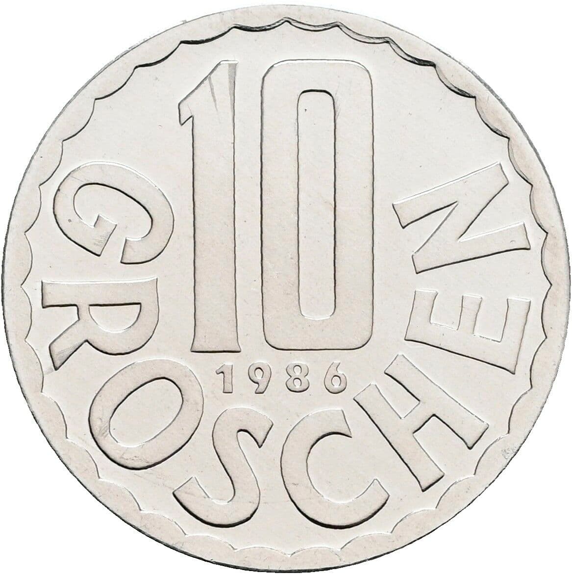 10 Groschen 1986 – Vorderseite