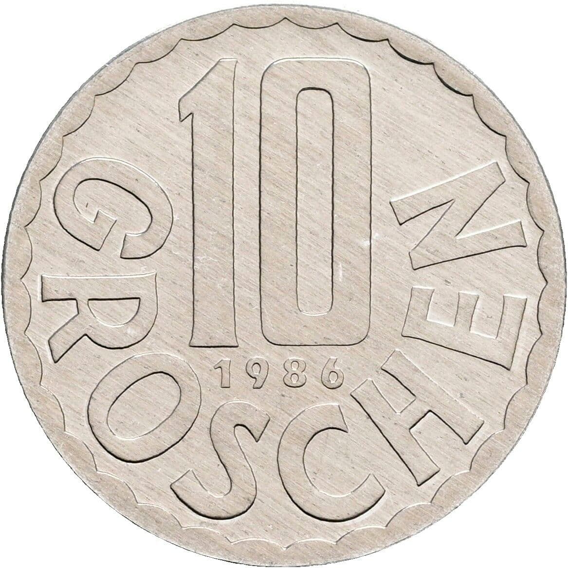 10 Groschen 1986 – Vorderseite