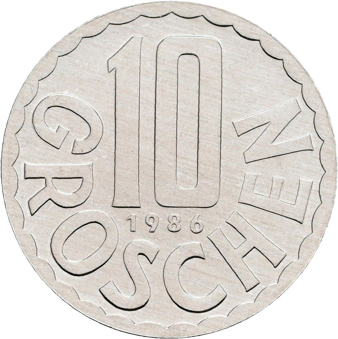 10 Groschen 1986 – Vorderseite