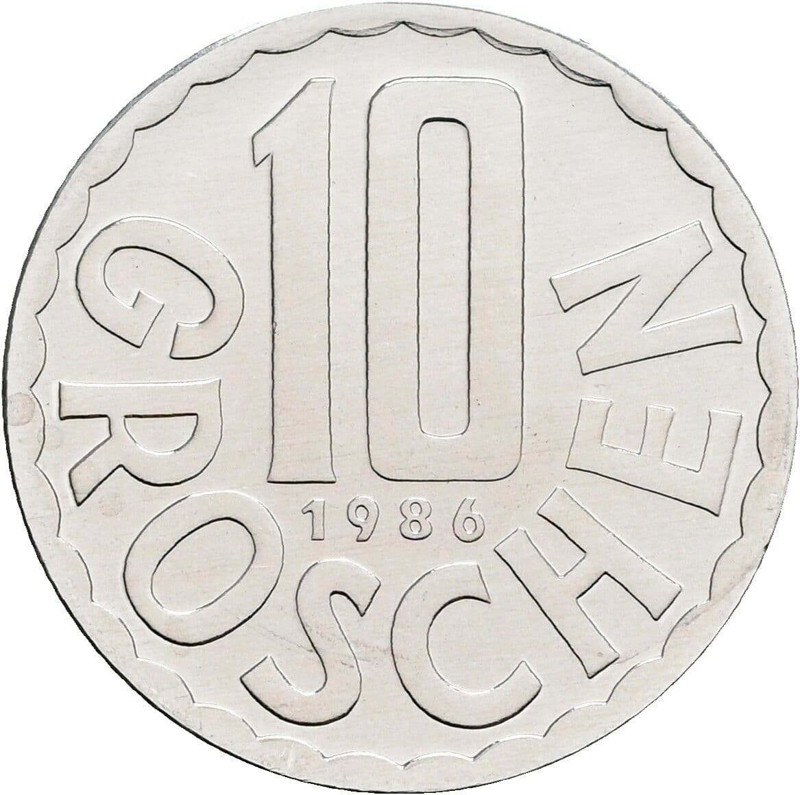 10 Groschen 1986 – Vorderseite
