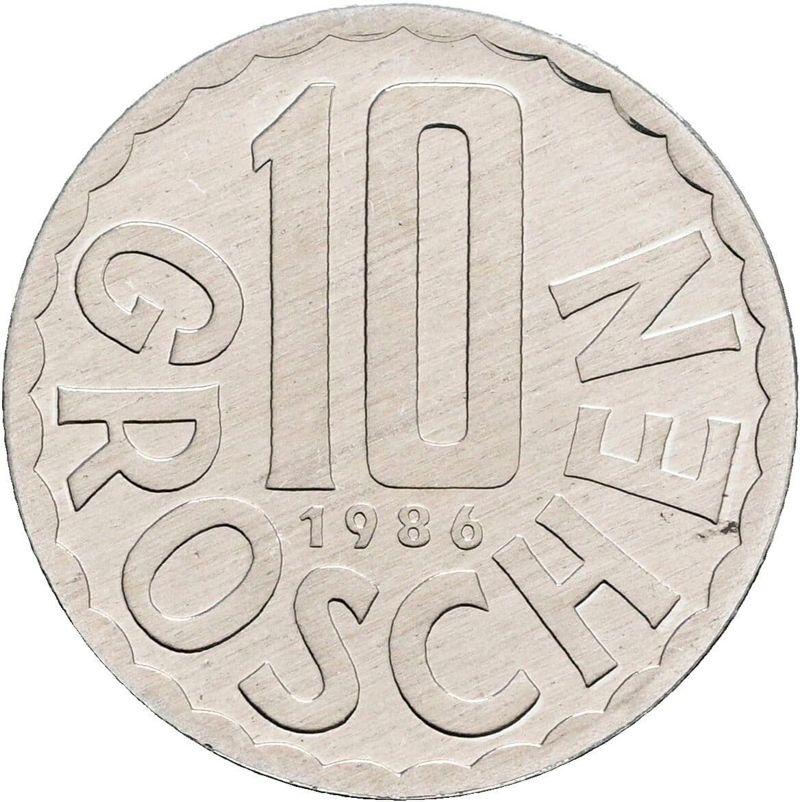 10 Groschen 1986 – Vorderseite