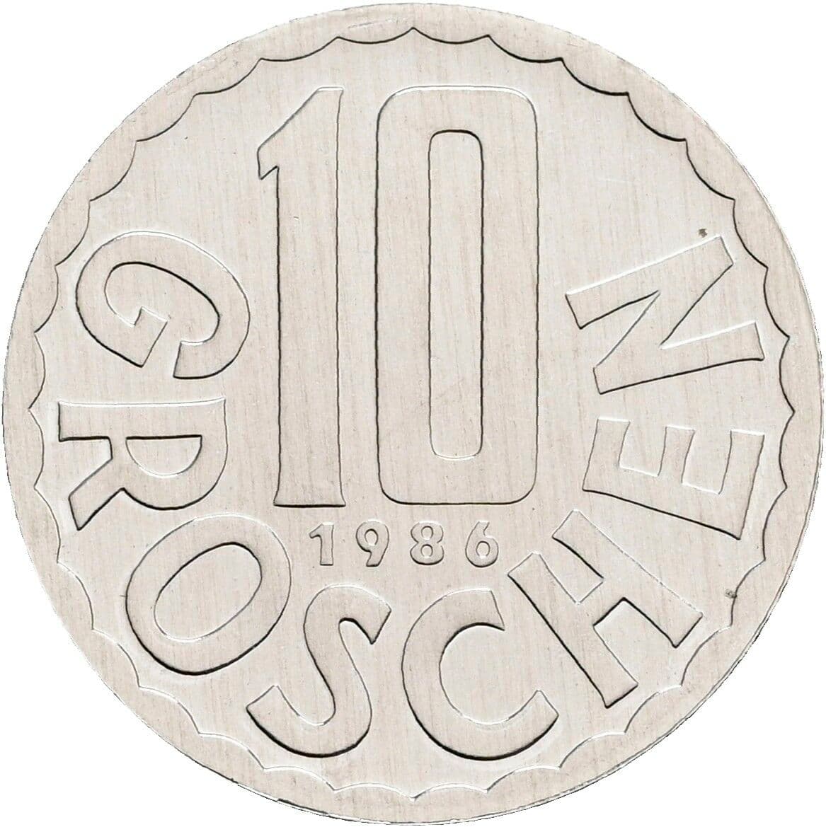 10 Groschen 1986 – Vorderseite