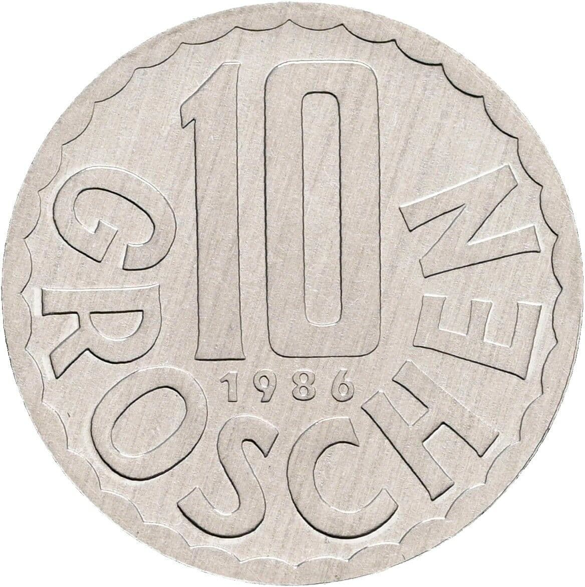 10 Groschen 1986 – Vorderseite