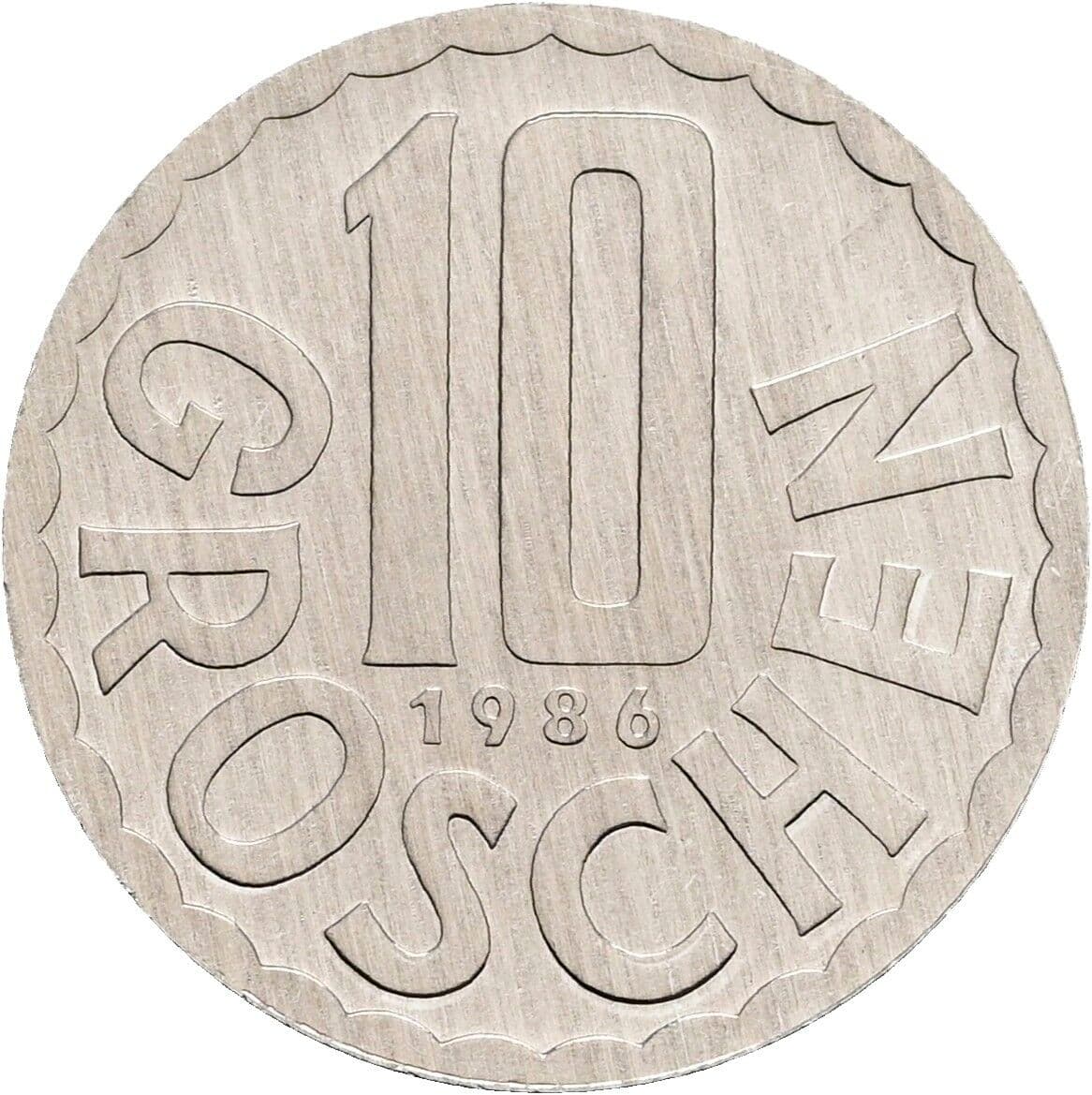 10 Groschen 1986 – Vorderseite