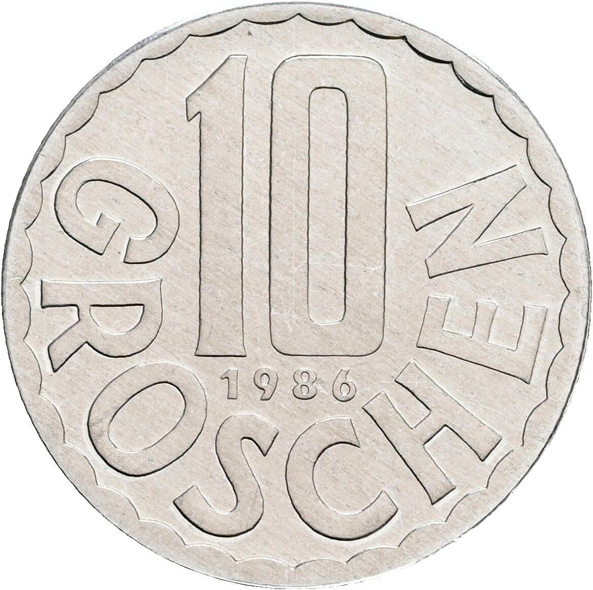 10 Groschen 1986 – Vorderseite