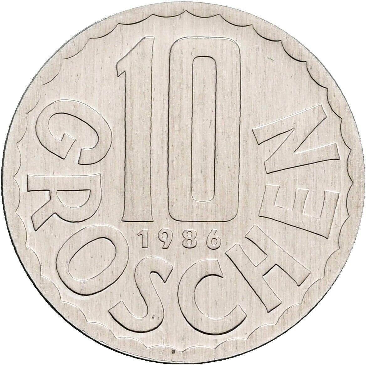 10 Groschen 1986 – Vorderseite