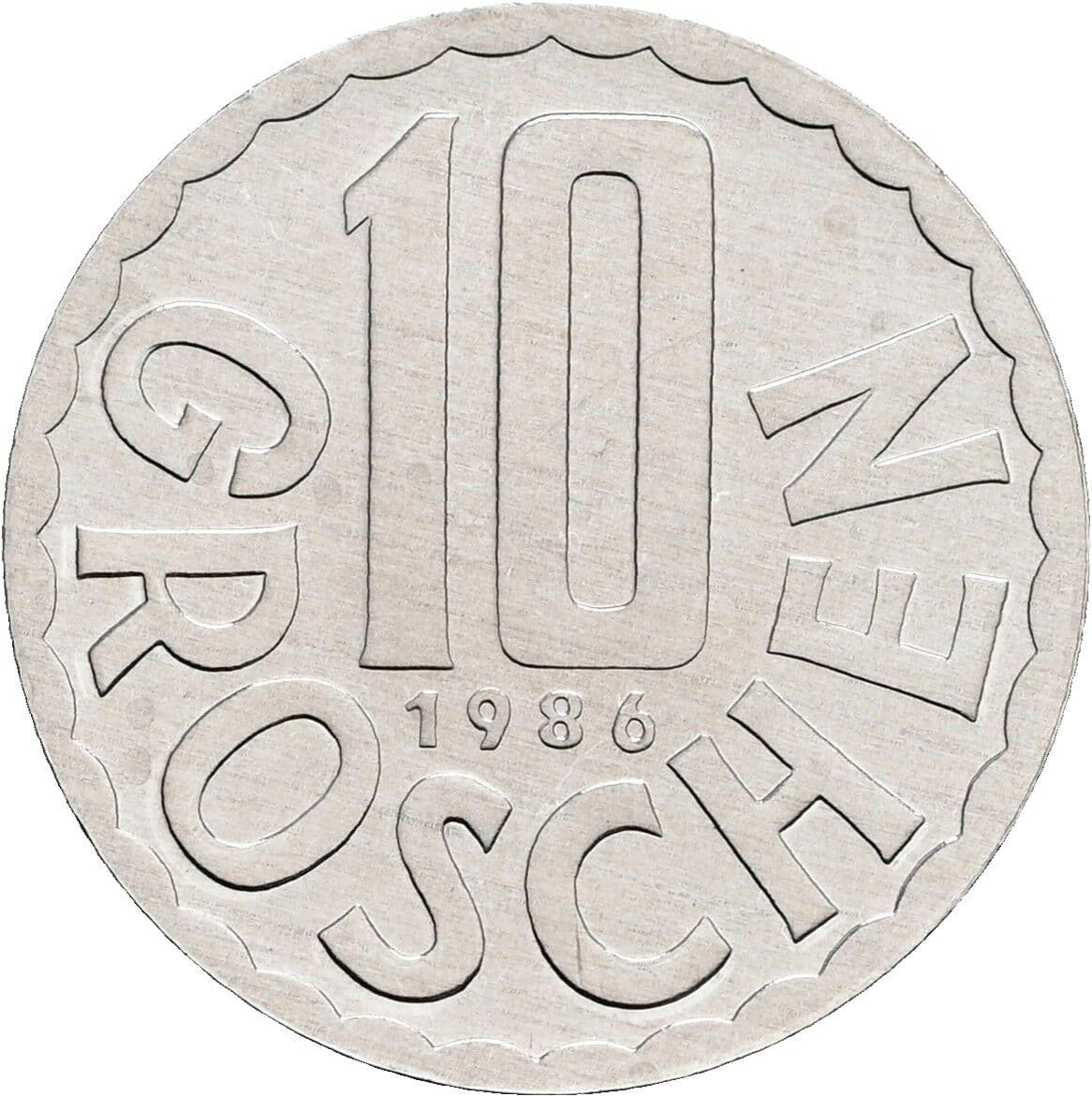 10 Groschen 1986 – Vorderseite