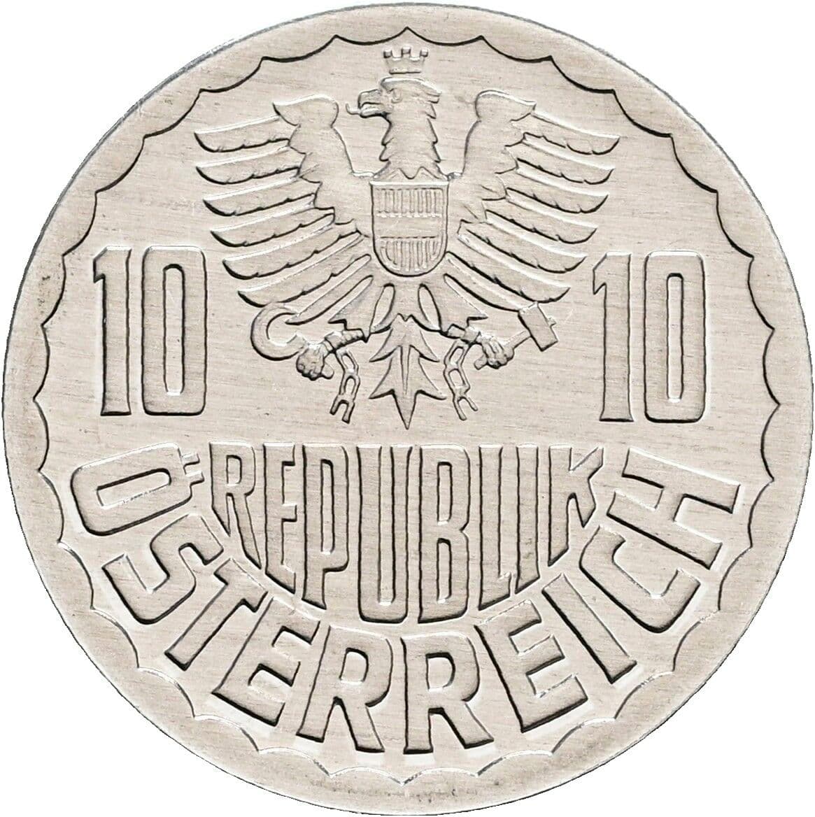 10 Groschen 1986 – Rückseite