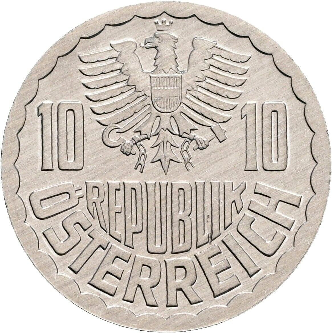 10 Groschen 1986 – Rückseite