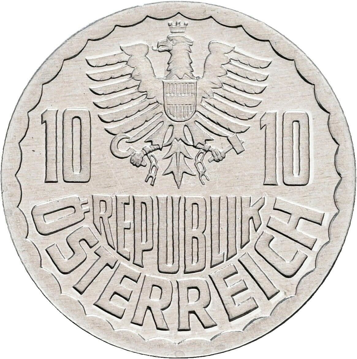 10 Groschen 1986 – Rückseite