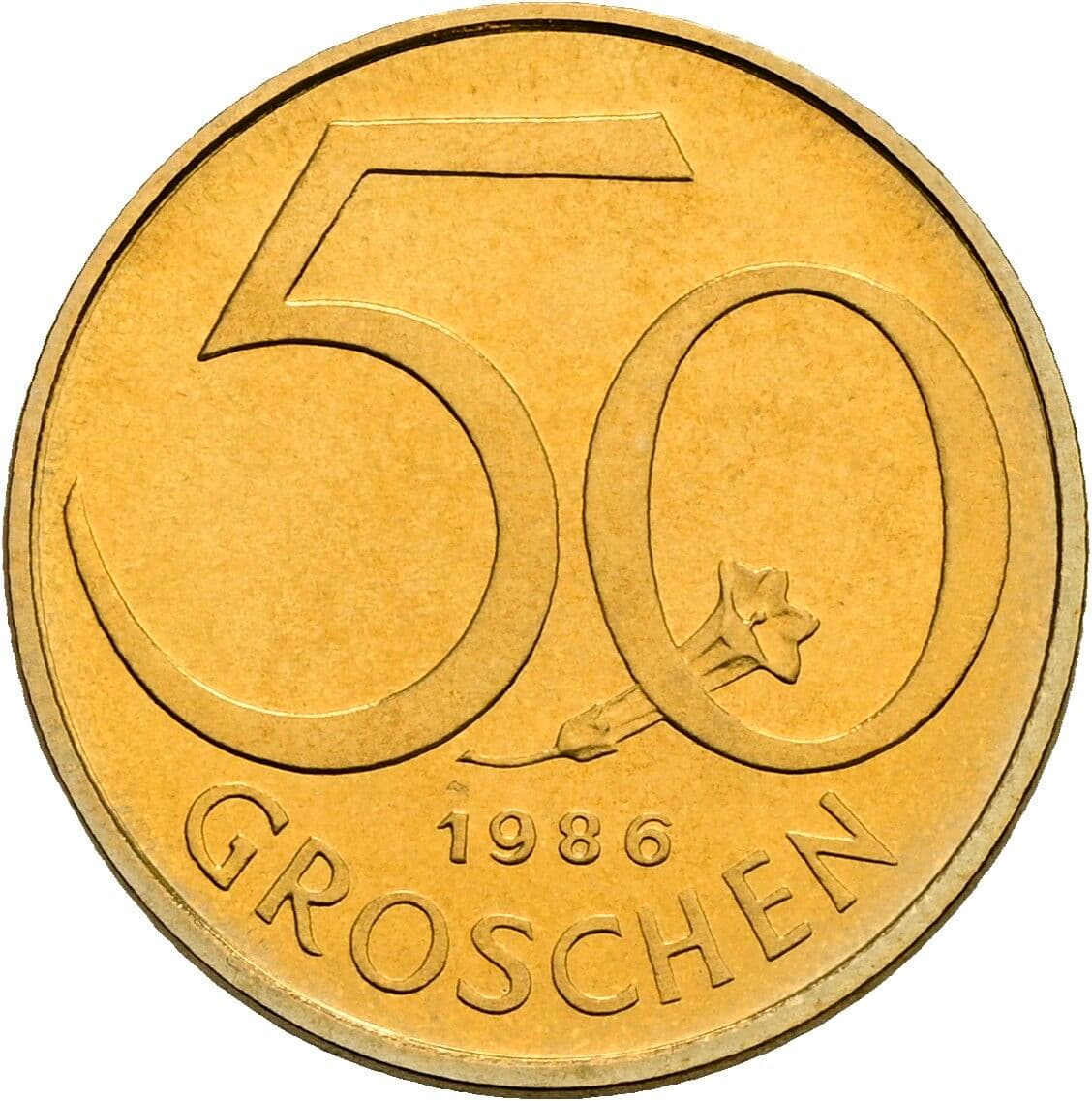 50 Groschen 1986 – Vorderseite