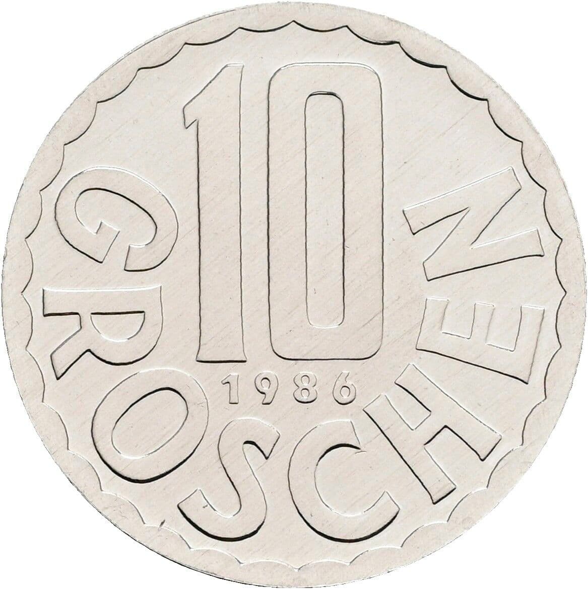 10 Groschen 1986 – Vorderseite