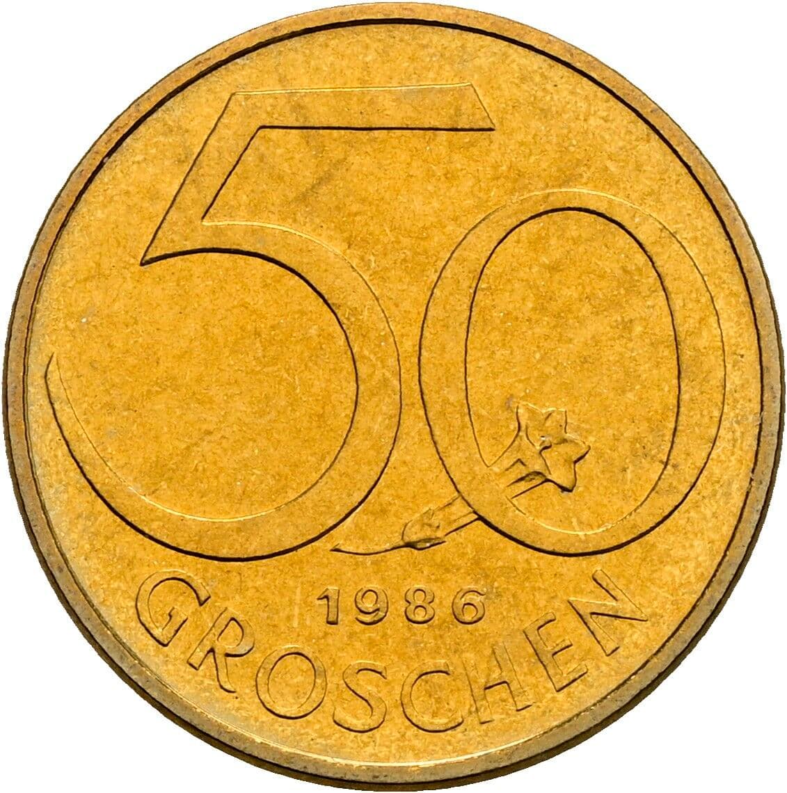 50 Groschen 1986 – Vorderseite
