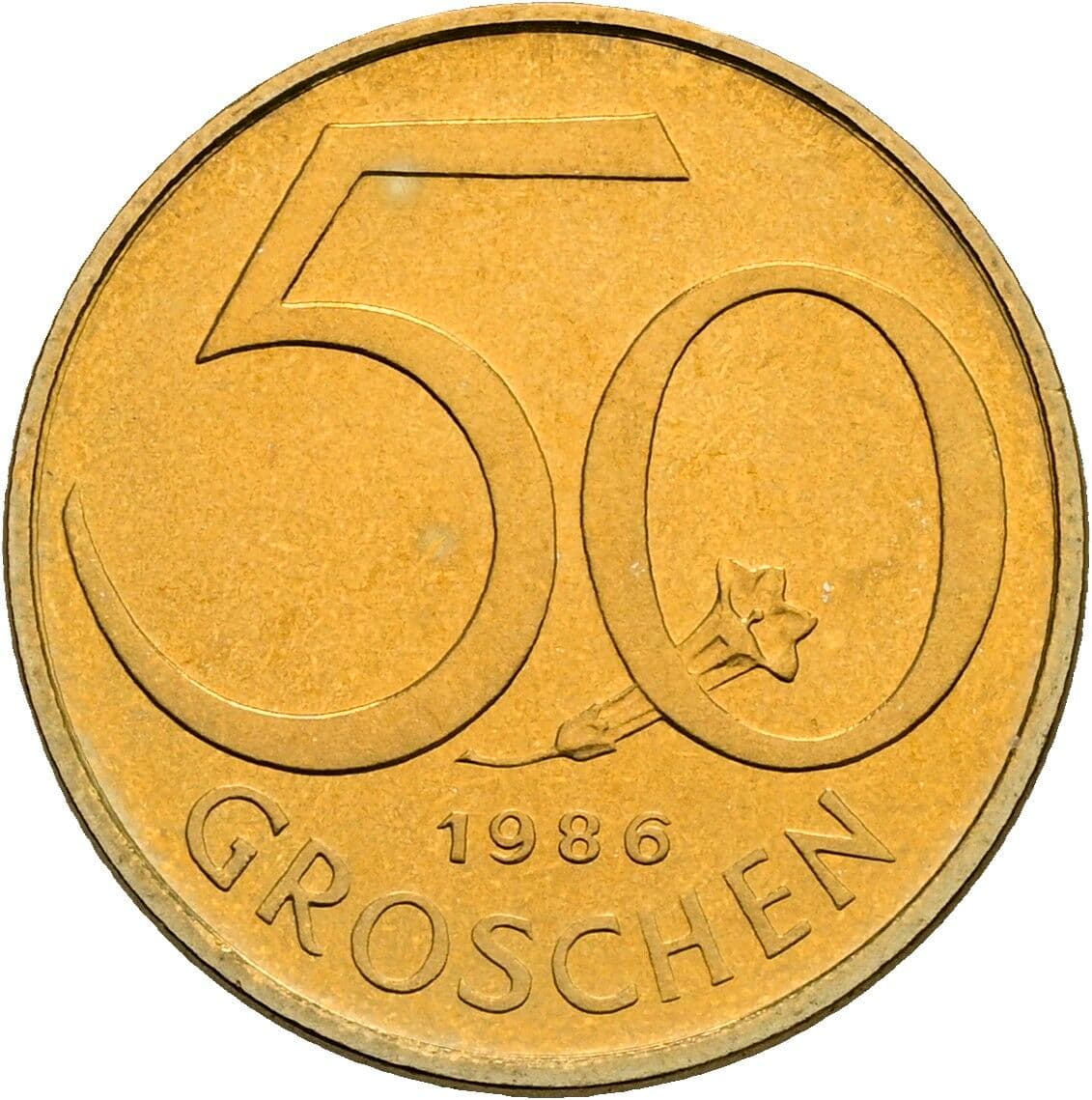 50 Groschen 1986 – Vorderseite