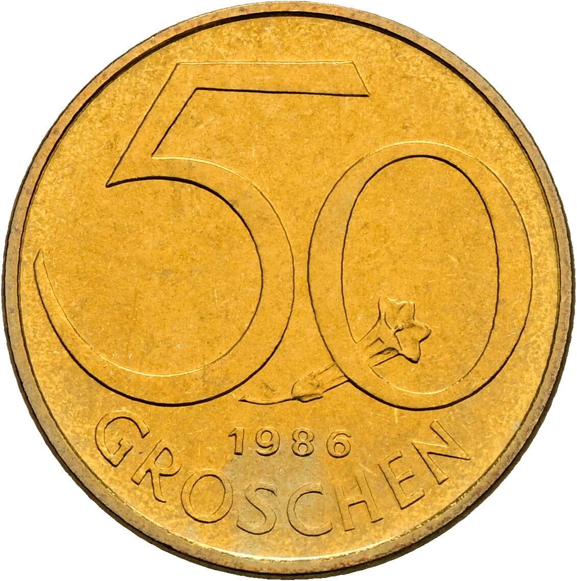 50 Groschen 1986 – Vorderseite