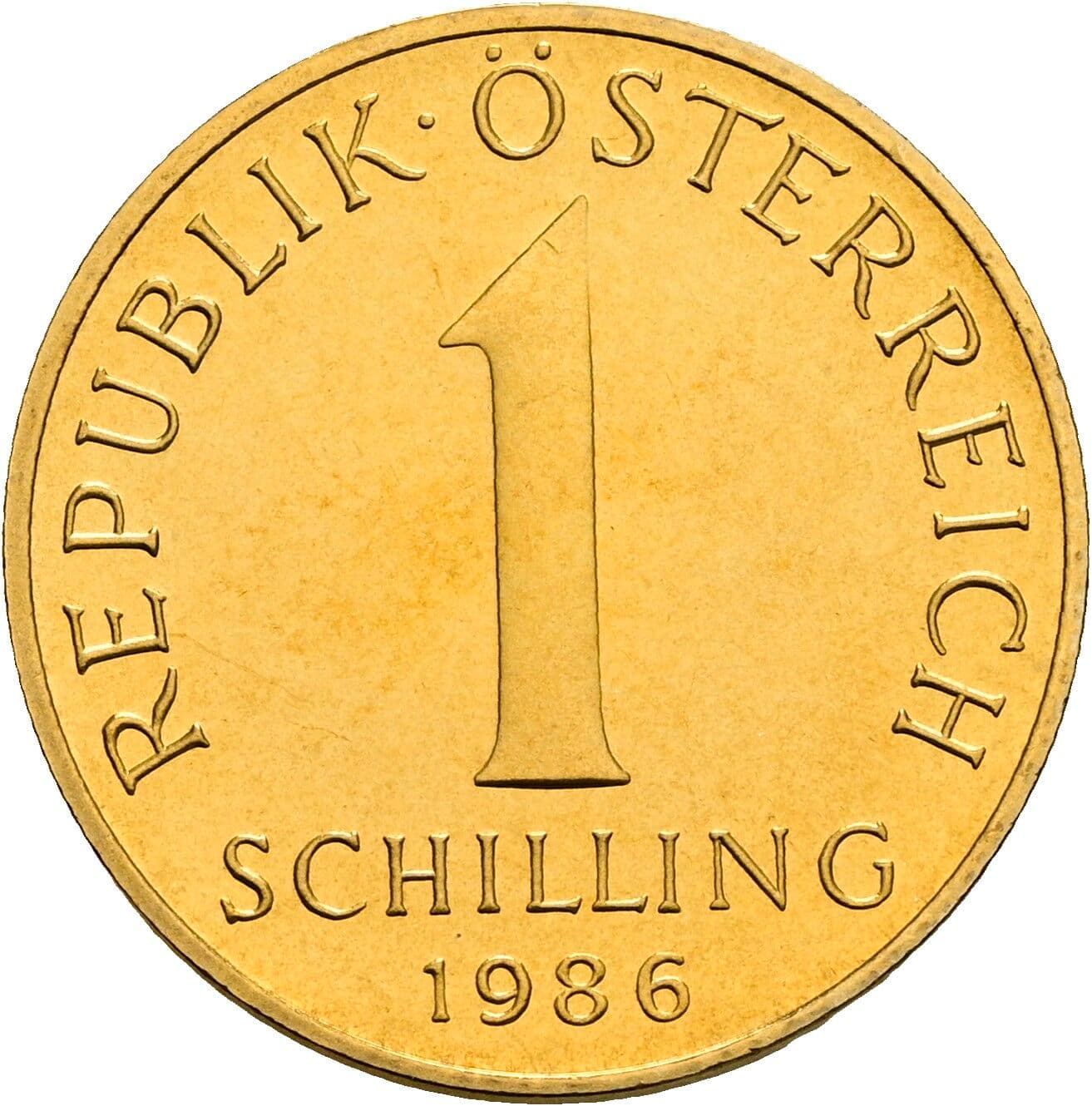 1 Schilling 1986 – Vorderseite