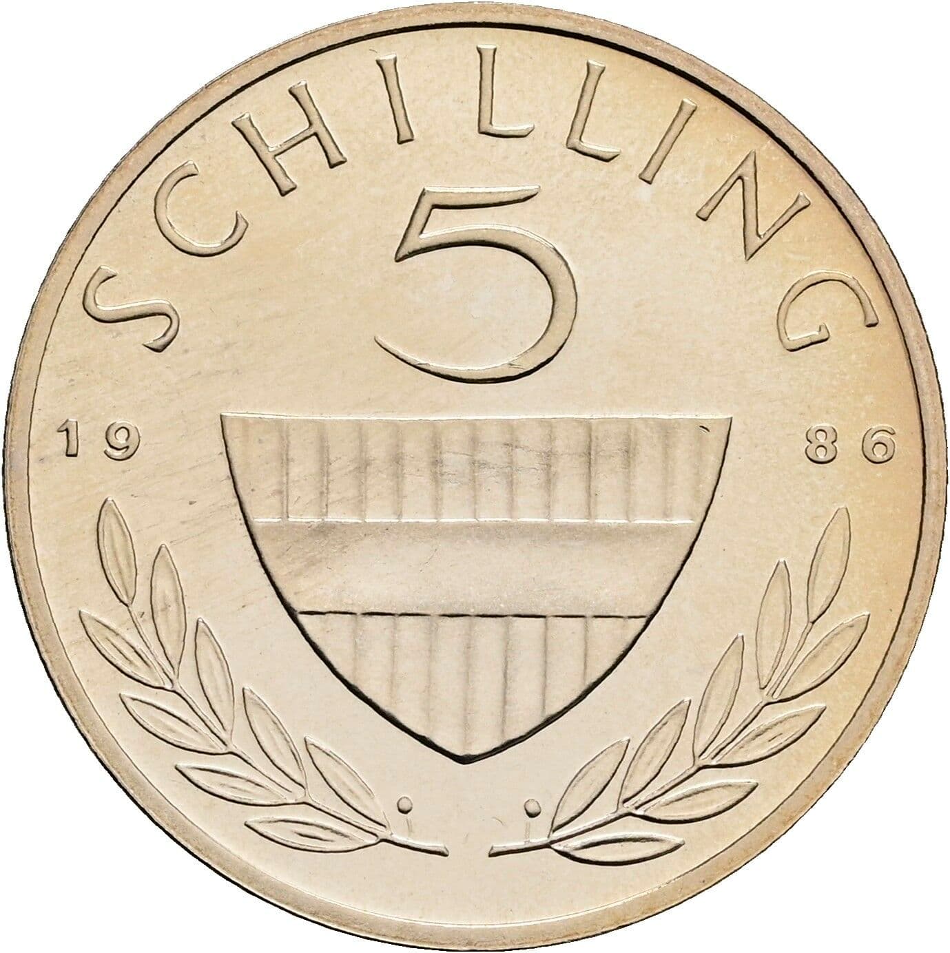 5 Schilling 1986 – Vorderseite