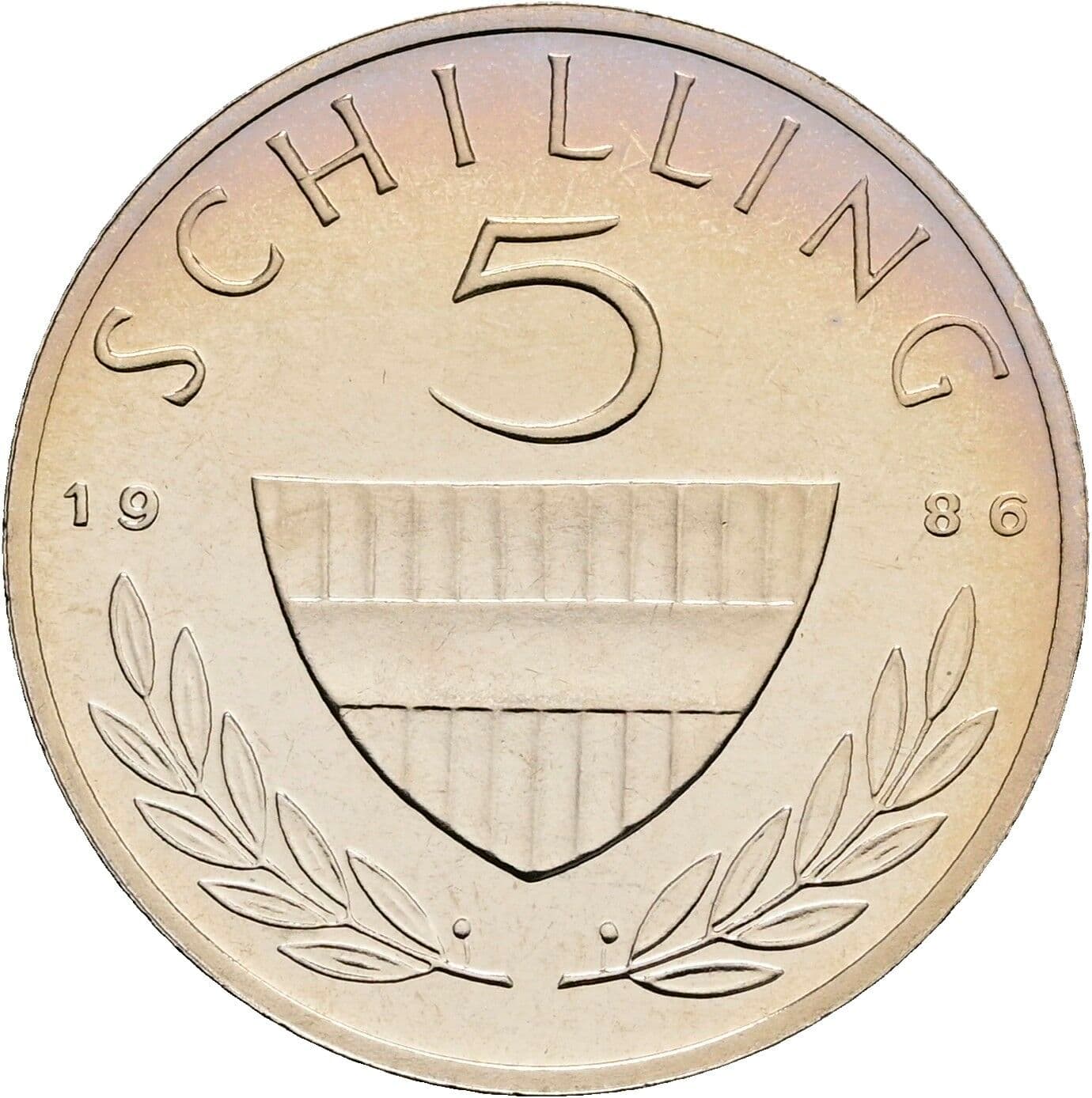 5 Schilling 1986 – Vorderseite