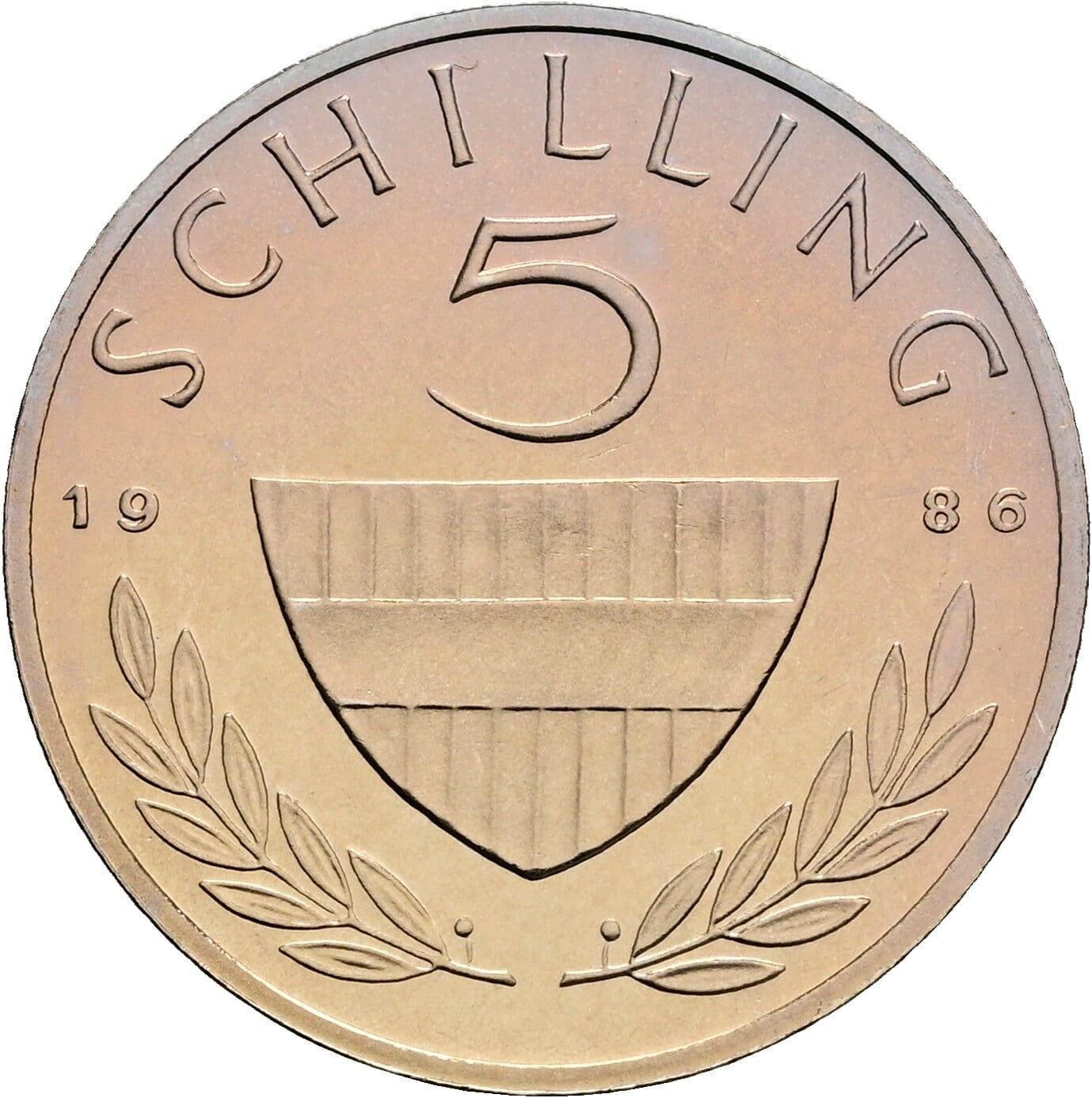 5 Schilling 1986 – Vorderseite