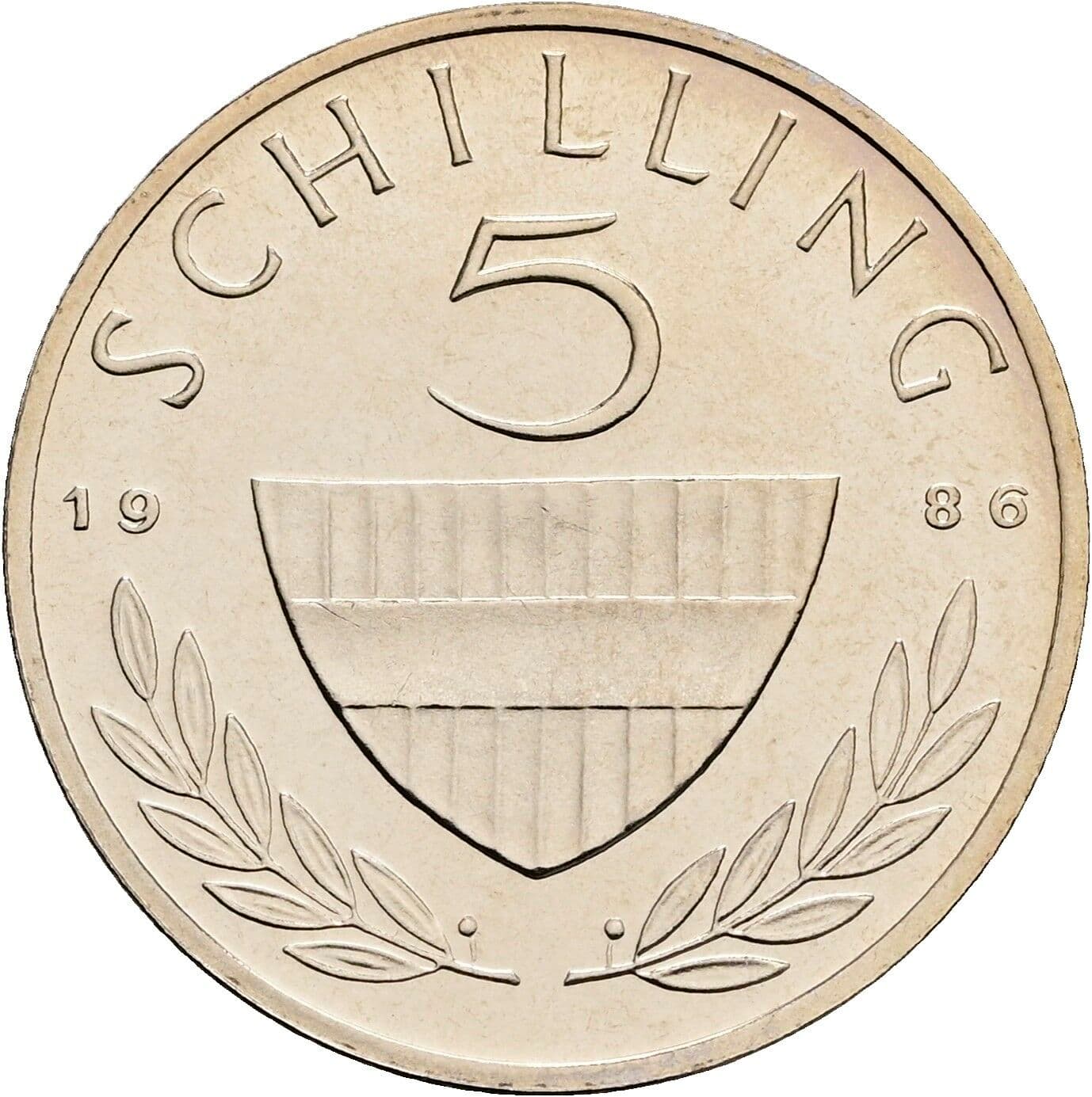 5 Schilling 1986 – Vorderseite