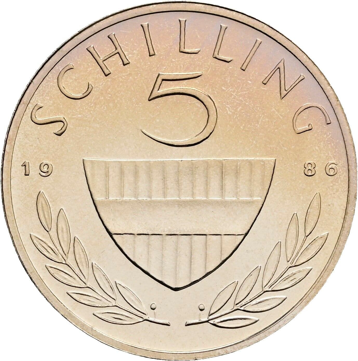 5 Schilling 1986 – Vorderseite