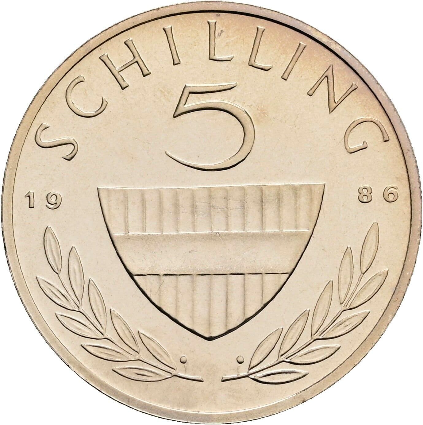 5 Schilling 1986 – Vorderseite