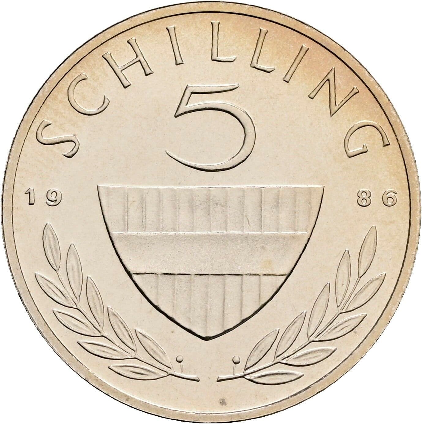 5 Schilling 1986 – Vorderseite