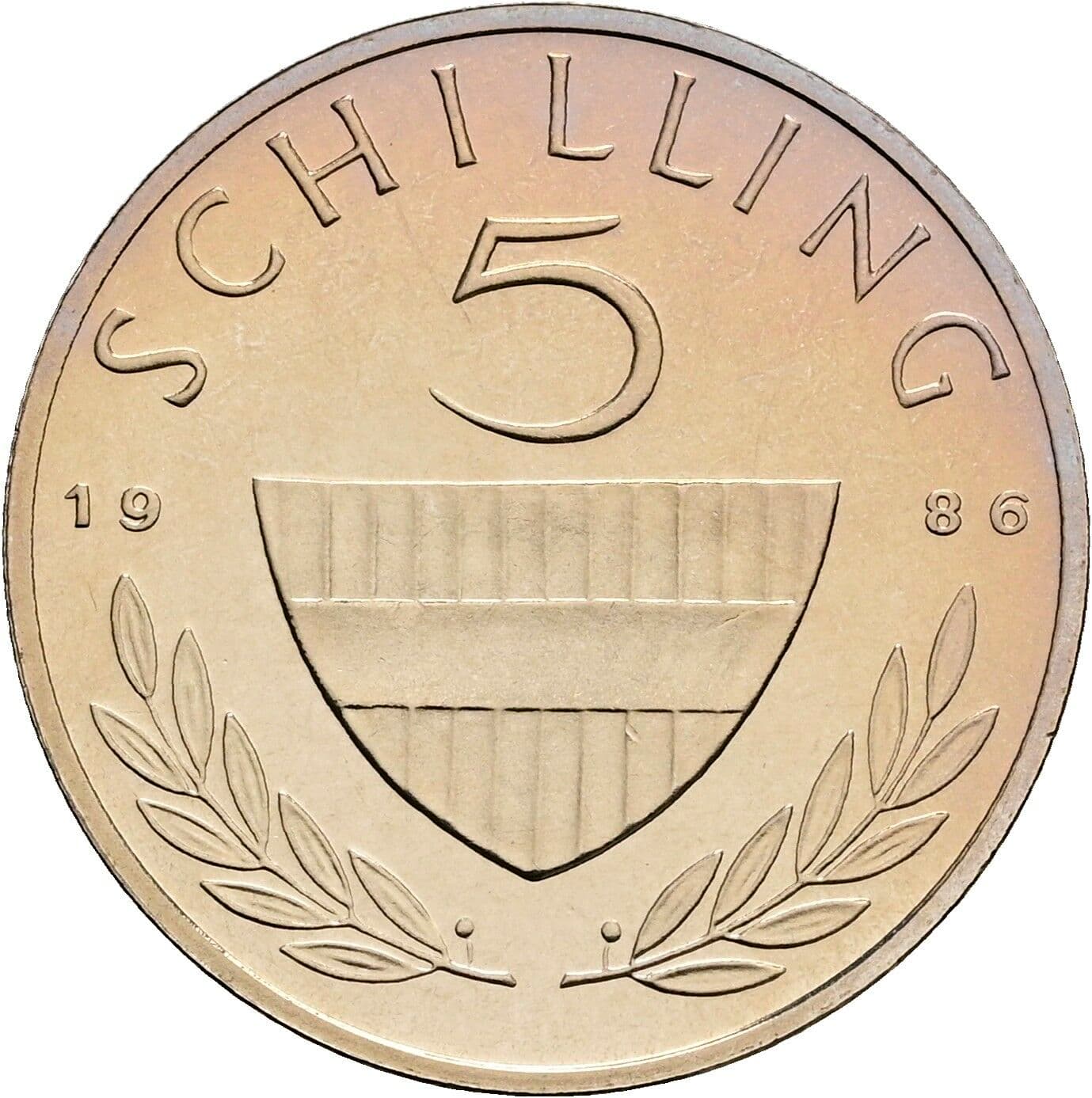 5 Schilling 1986 – Vorderseite