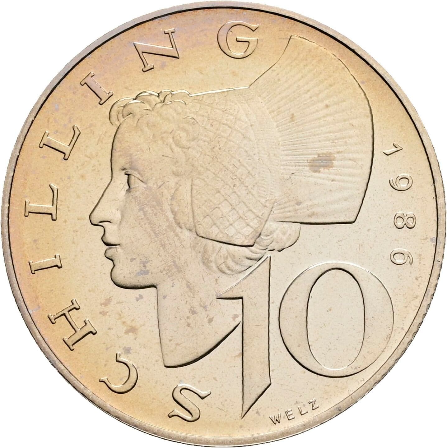 10 Schilling 1986 – Vorderseite