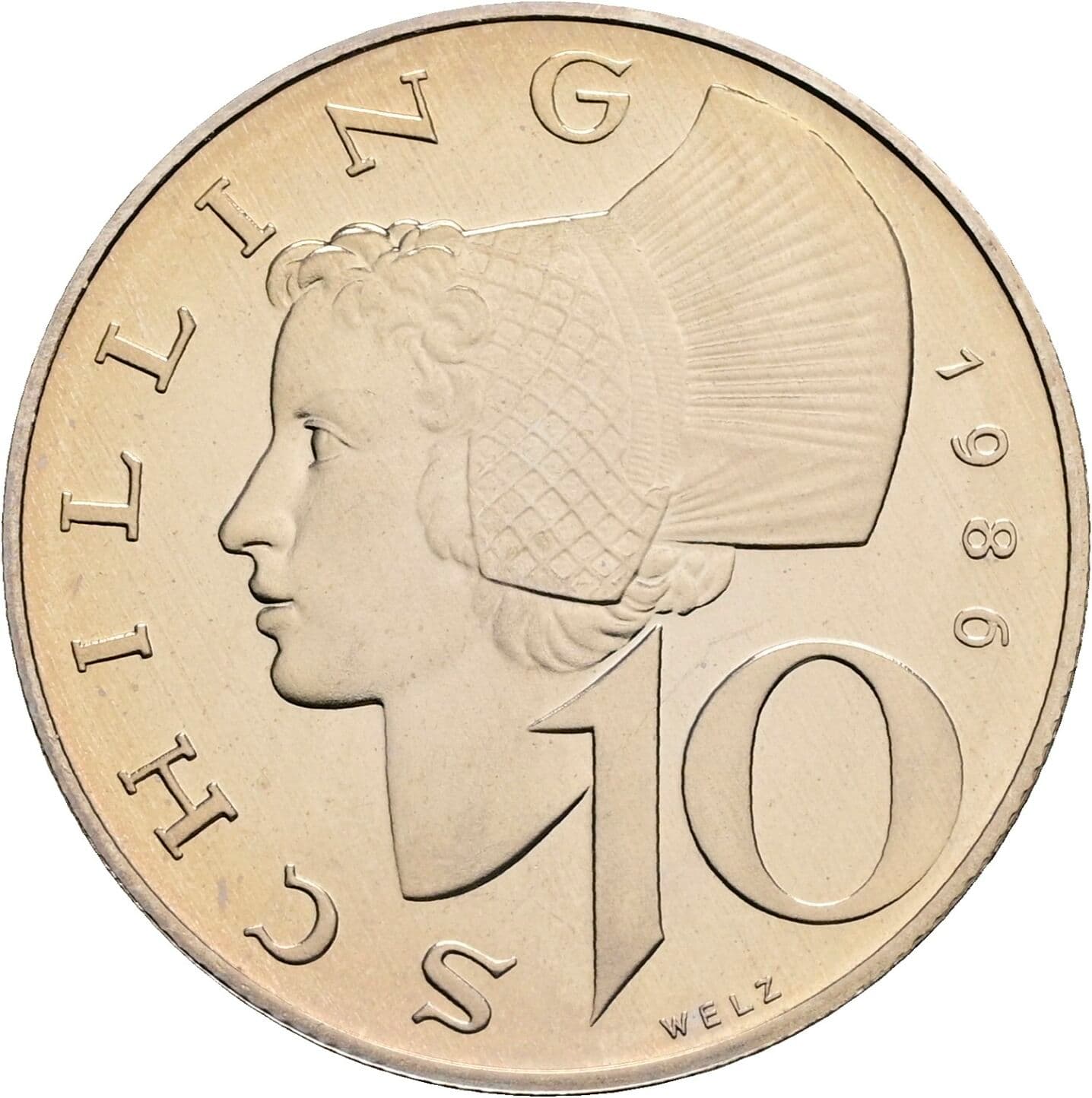 10 Schilling 1986 – Vorderseite