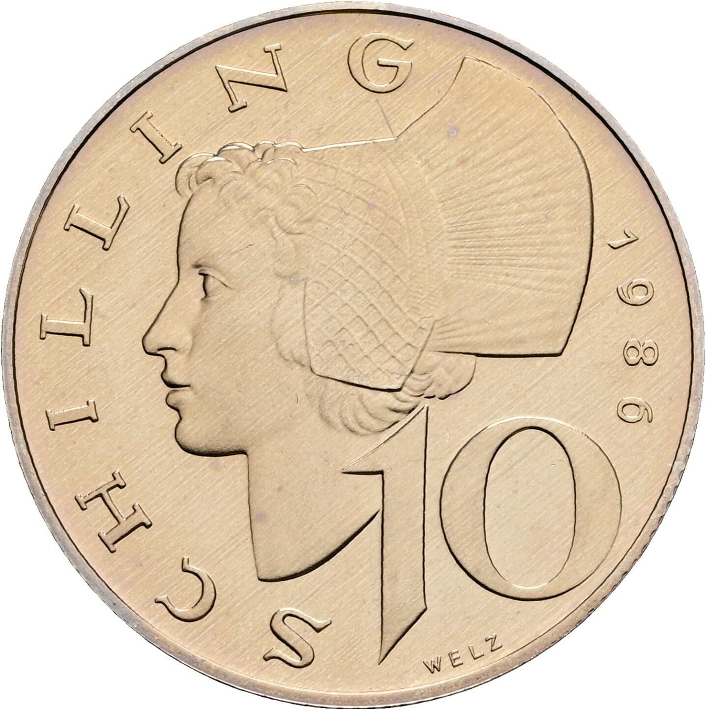10 Schilling 1986 – Vorderseite