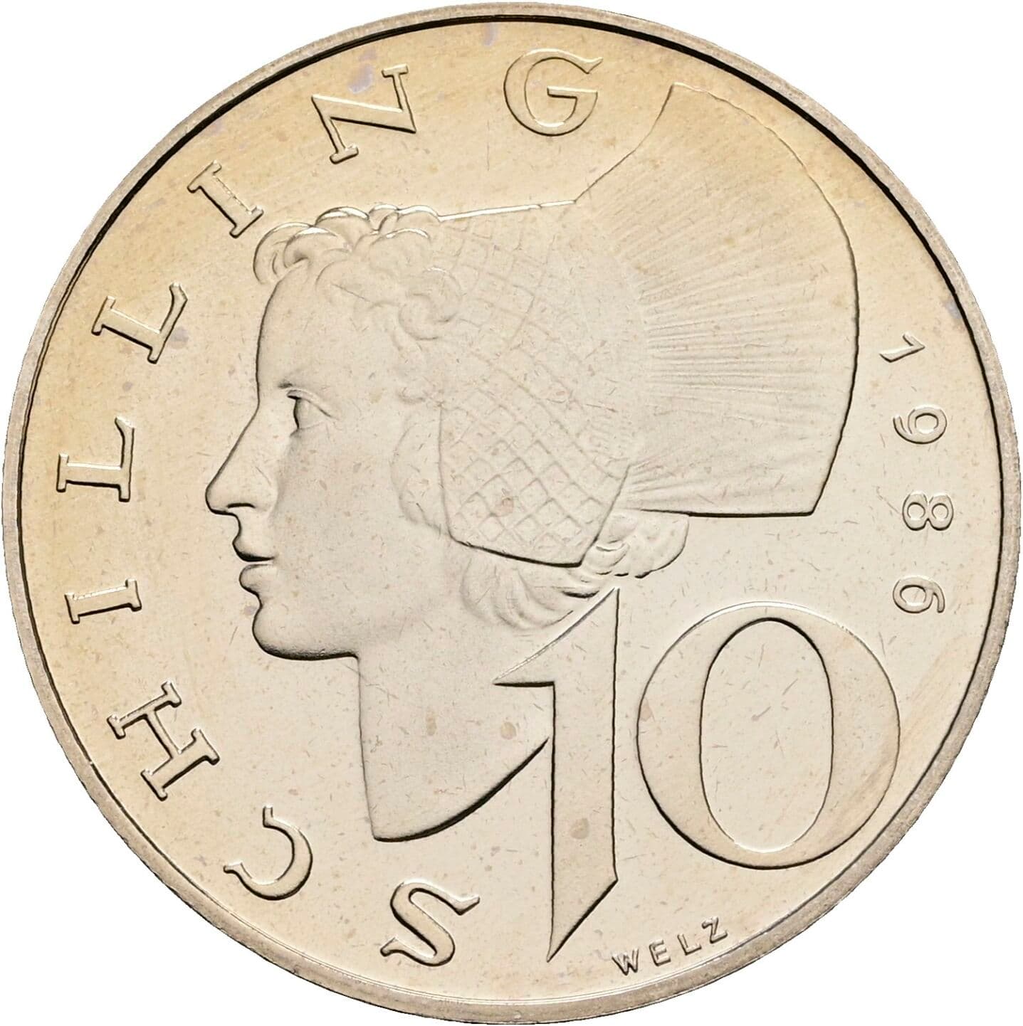 10 Schilling 1986 – Vorderseite