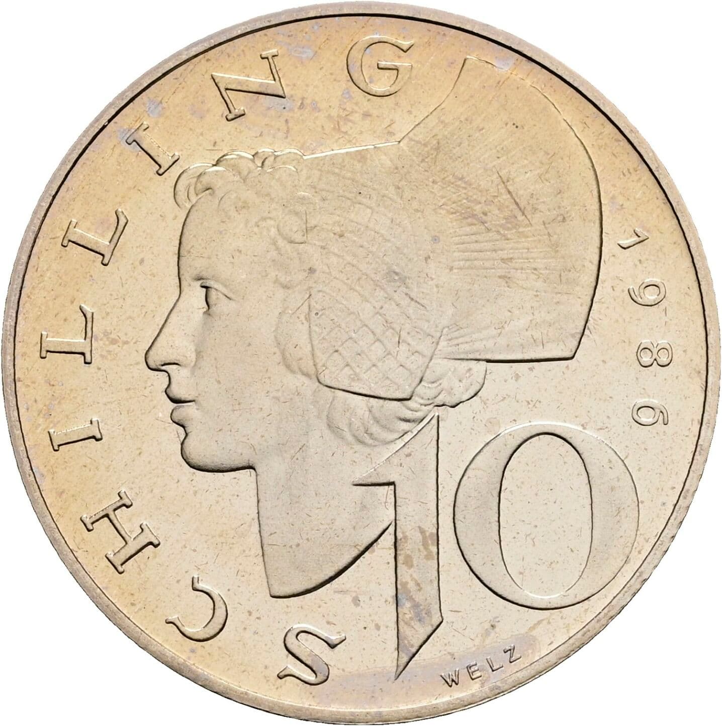 10 Schilling 1986 – Vorderseite