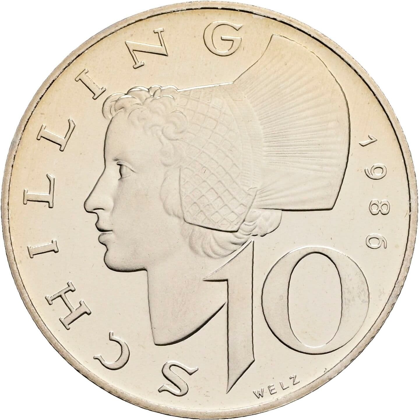 10 Schilling 1986 – Vorderseite