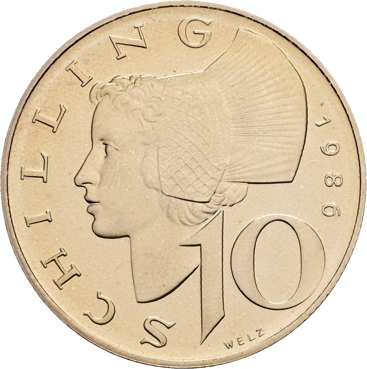 10 Schilling 1986 – Vorderseite