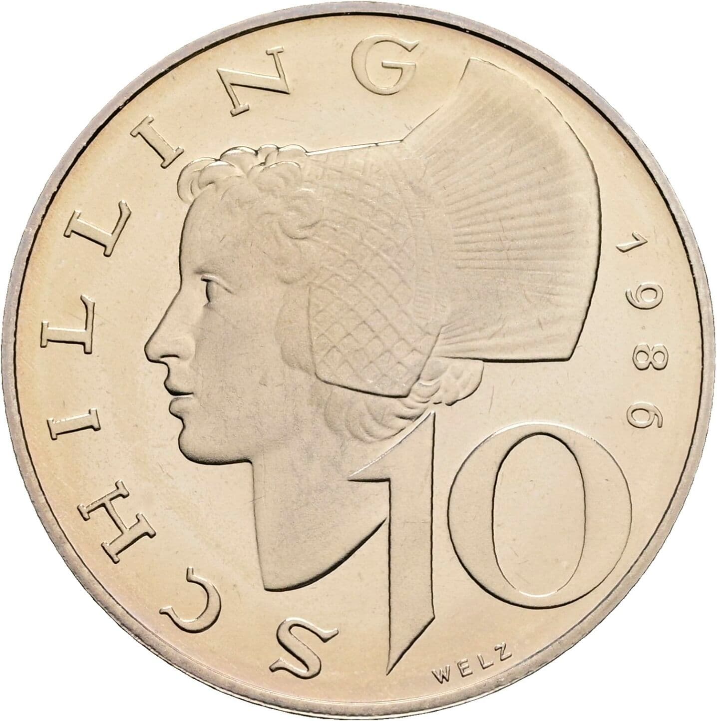 10 Schilling 1986 – Vorderseite