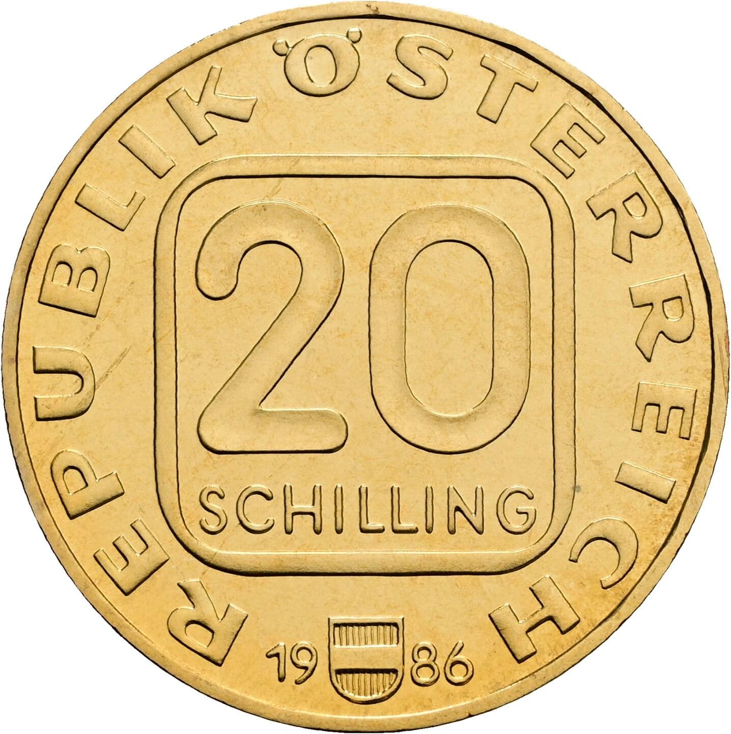 20 Schilling 1986 – Vorderseite