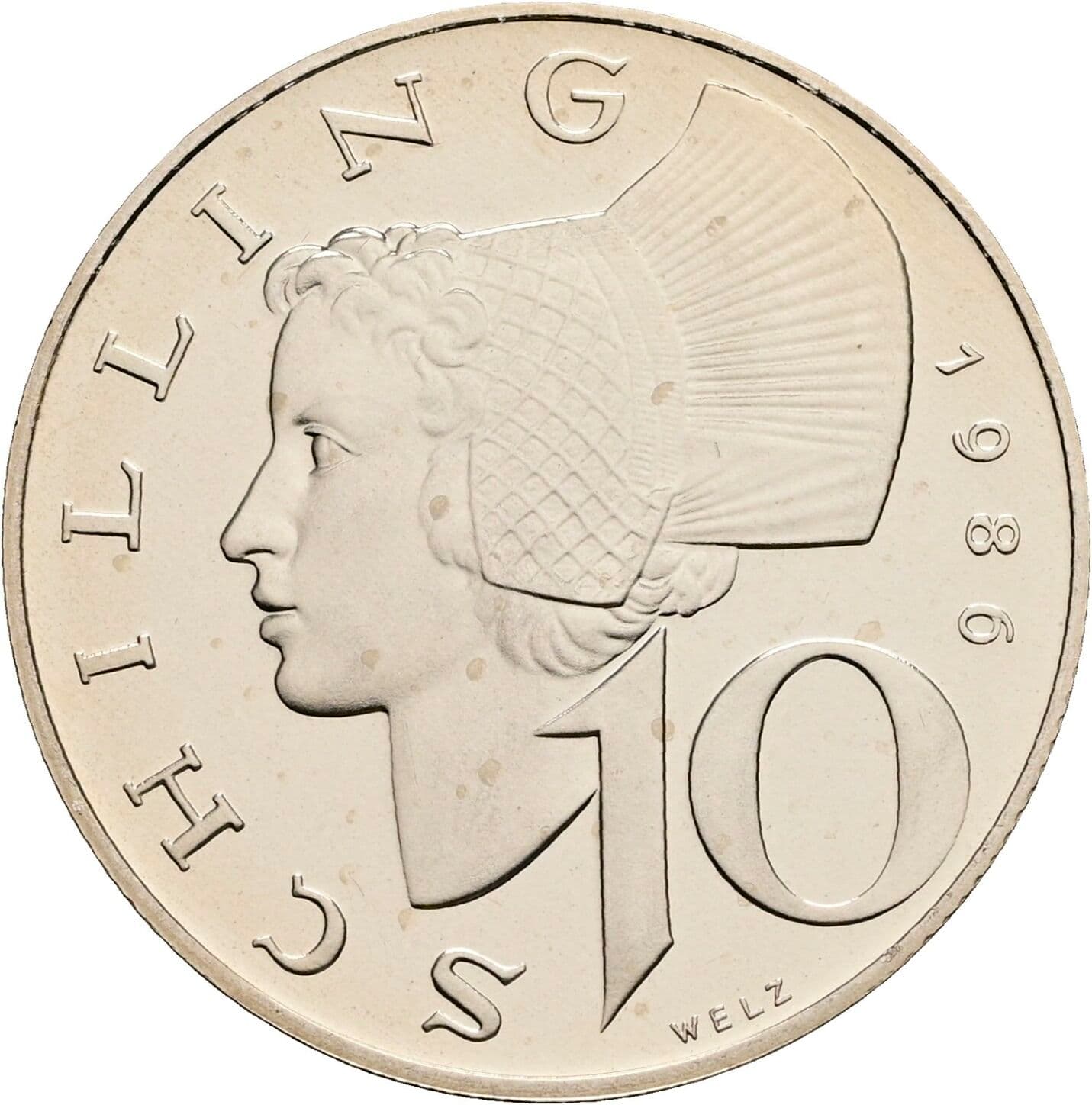 10 Schilling 1986 – Vorderseite