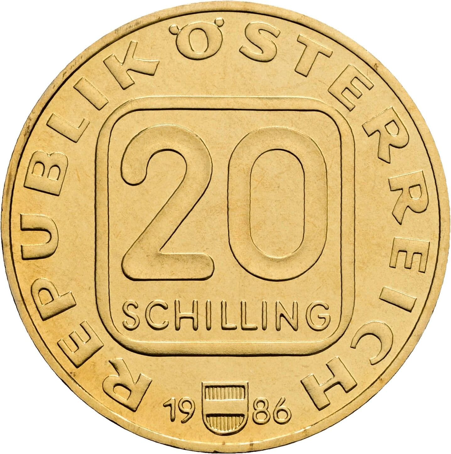 20 Schilling 1986 – Vorderseite