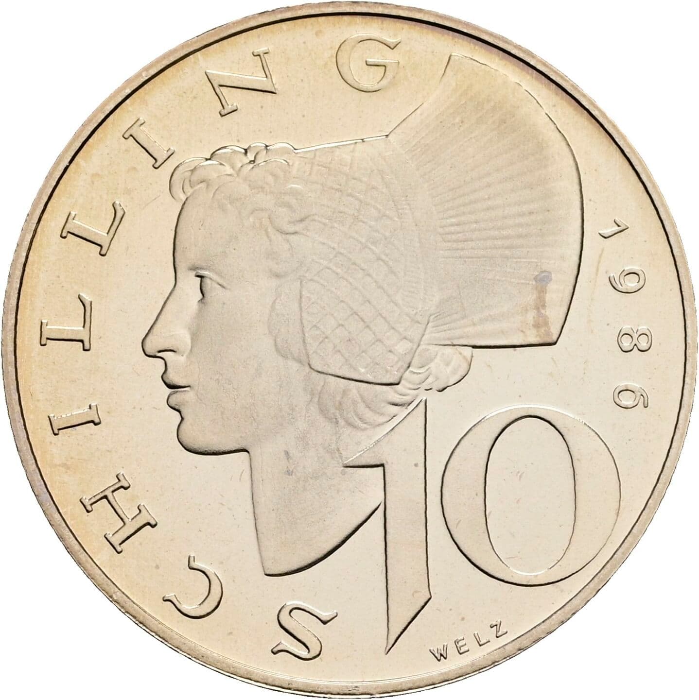 10 Schilling 1986 – Vorderseite