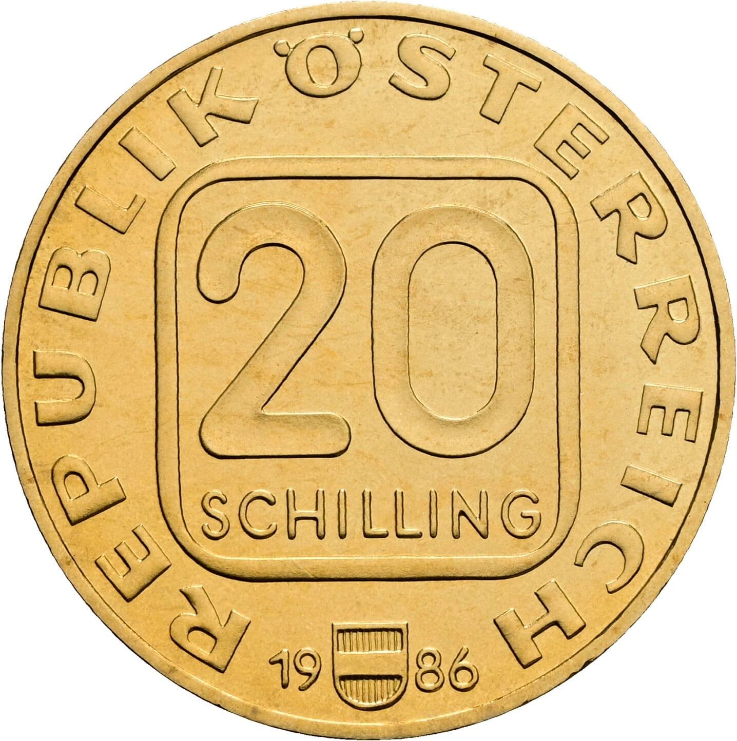 20 Schilling 1986 – Vorderseite