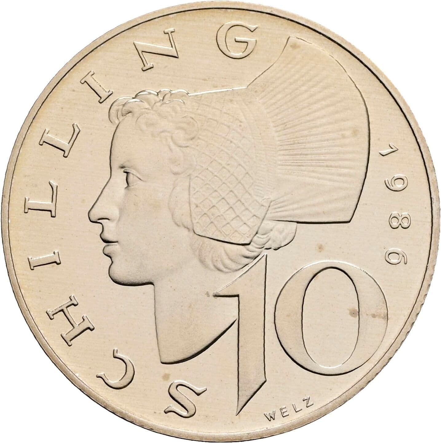 10 Schilling 1986 – Vorderseite
