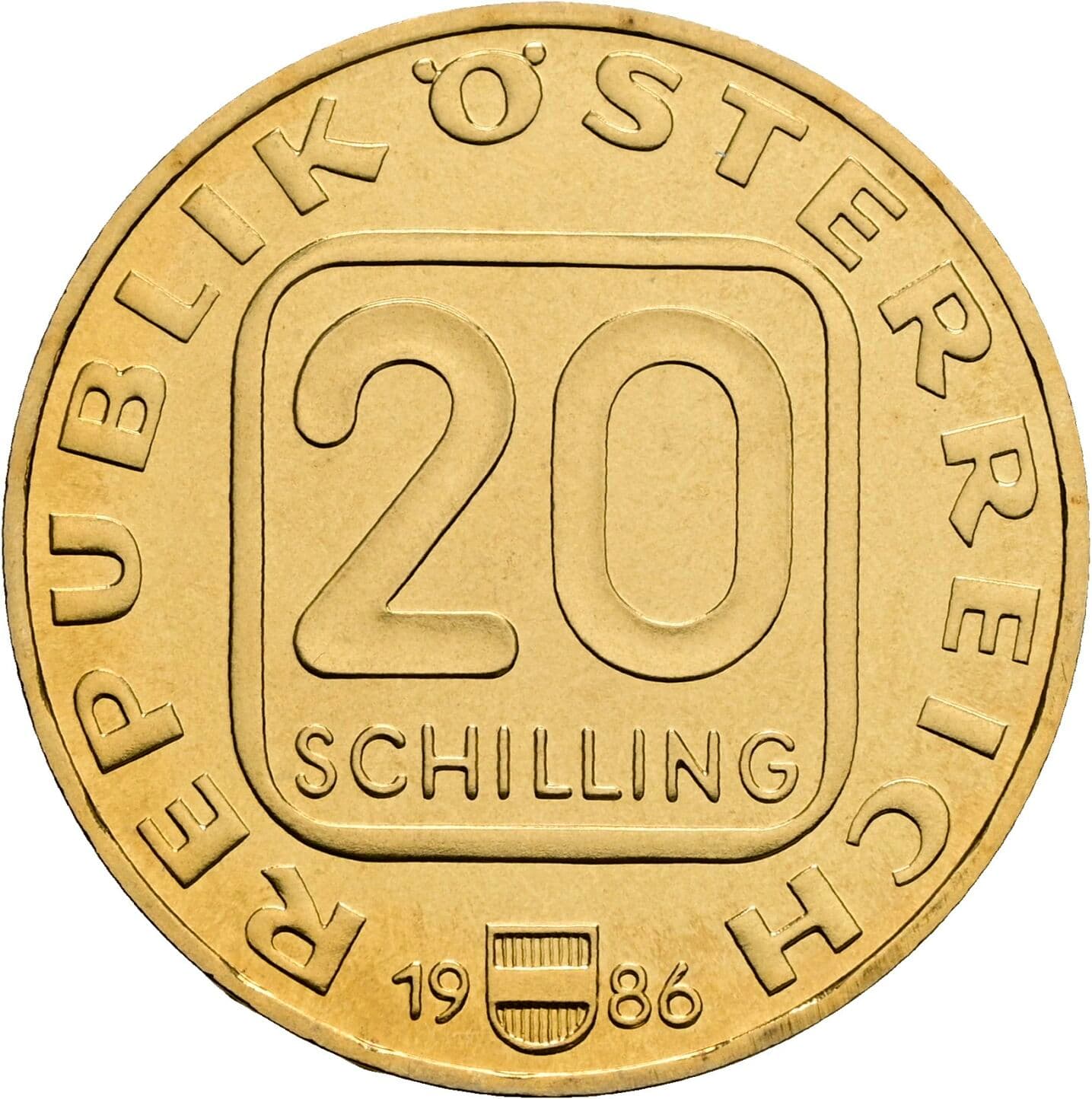 20 Schilling 1986 – Vorderseite
