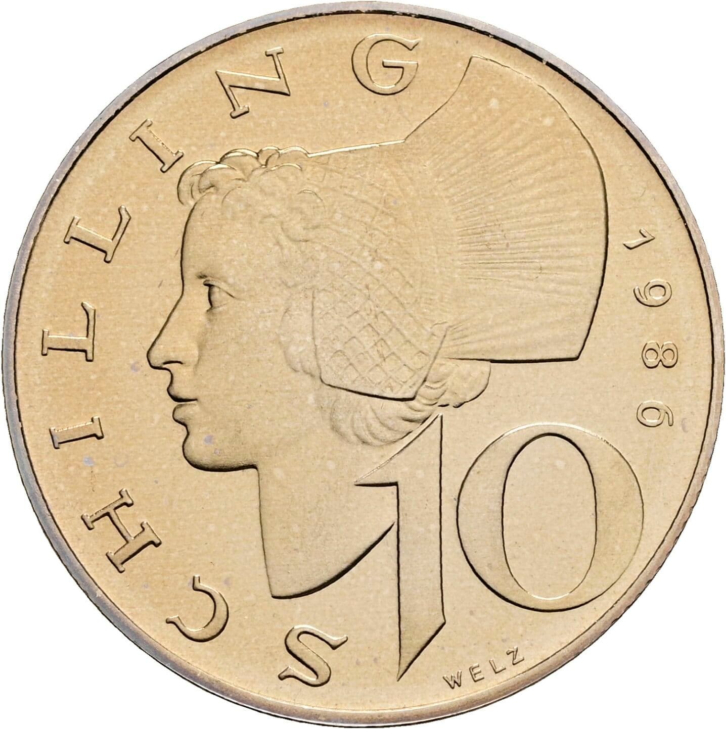 10 Schilling 1986 – Vorderseite