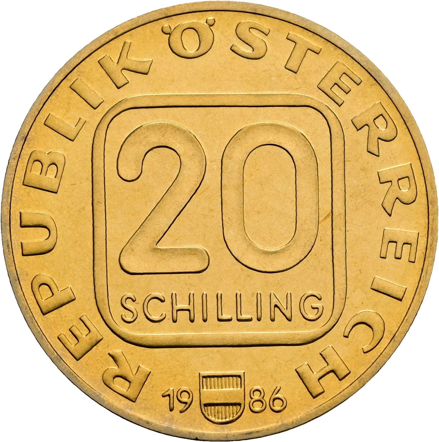 20 Schilling 1986 – Vorderseite