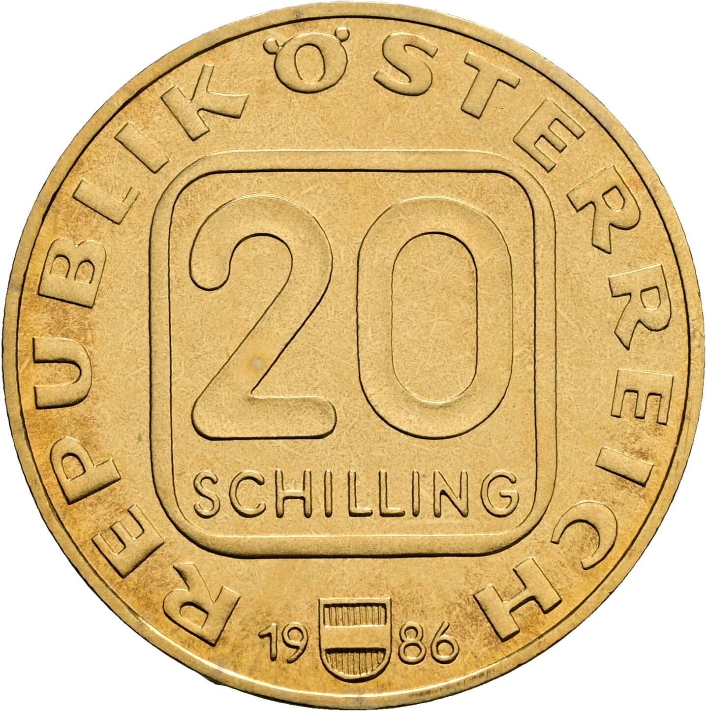 20 Schilling 1986 – Vorderseite