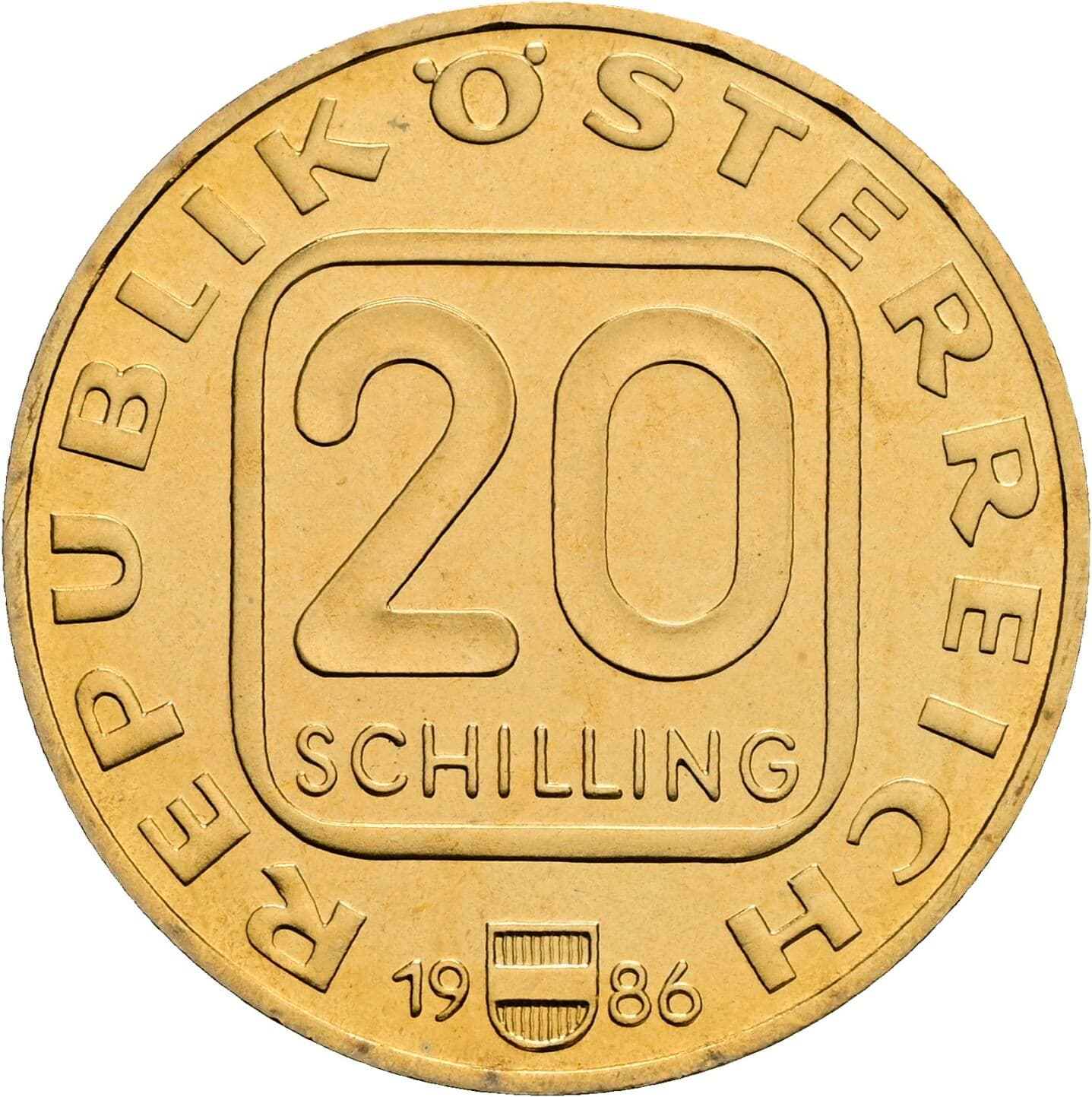 20 Schilling 1986 – Vorderseite