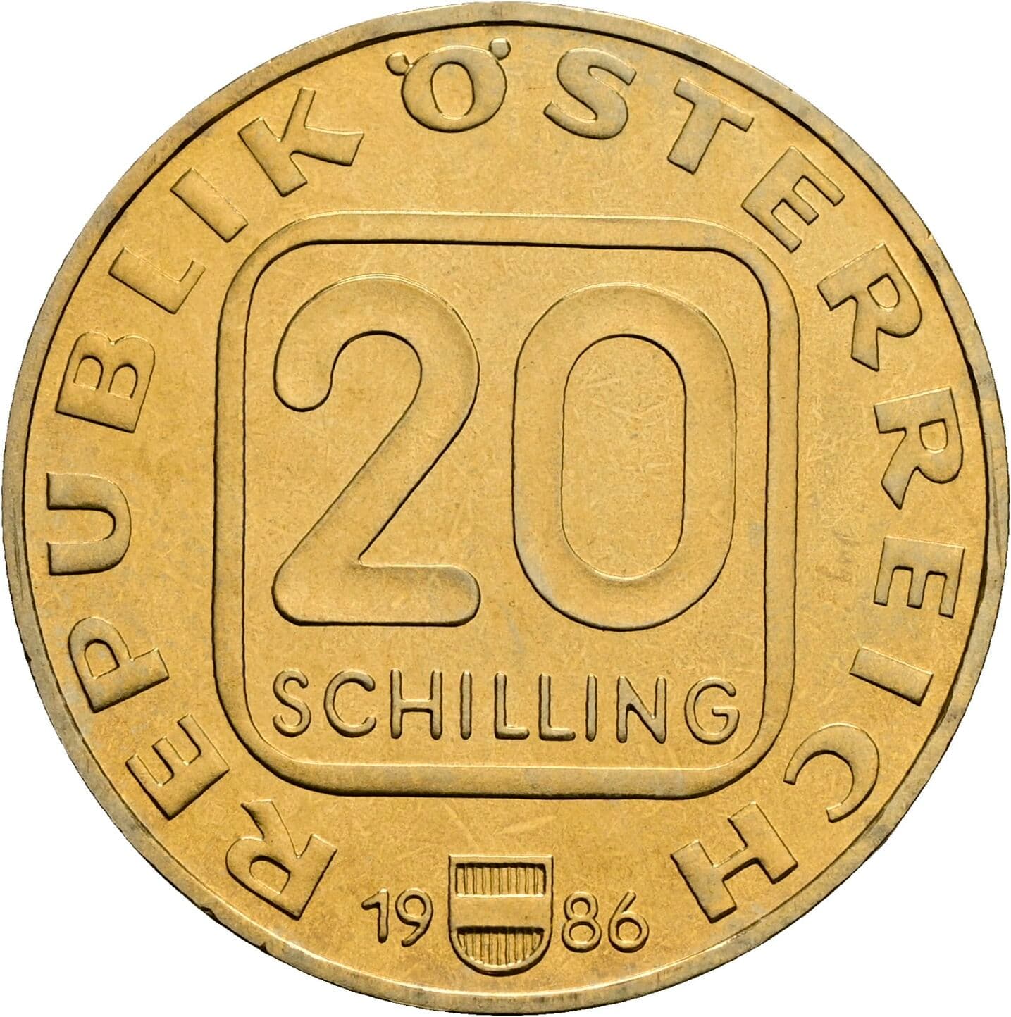 20 Schilling 1986 – Vorderseite
