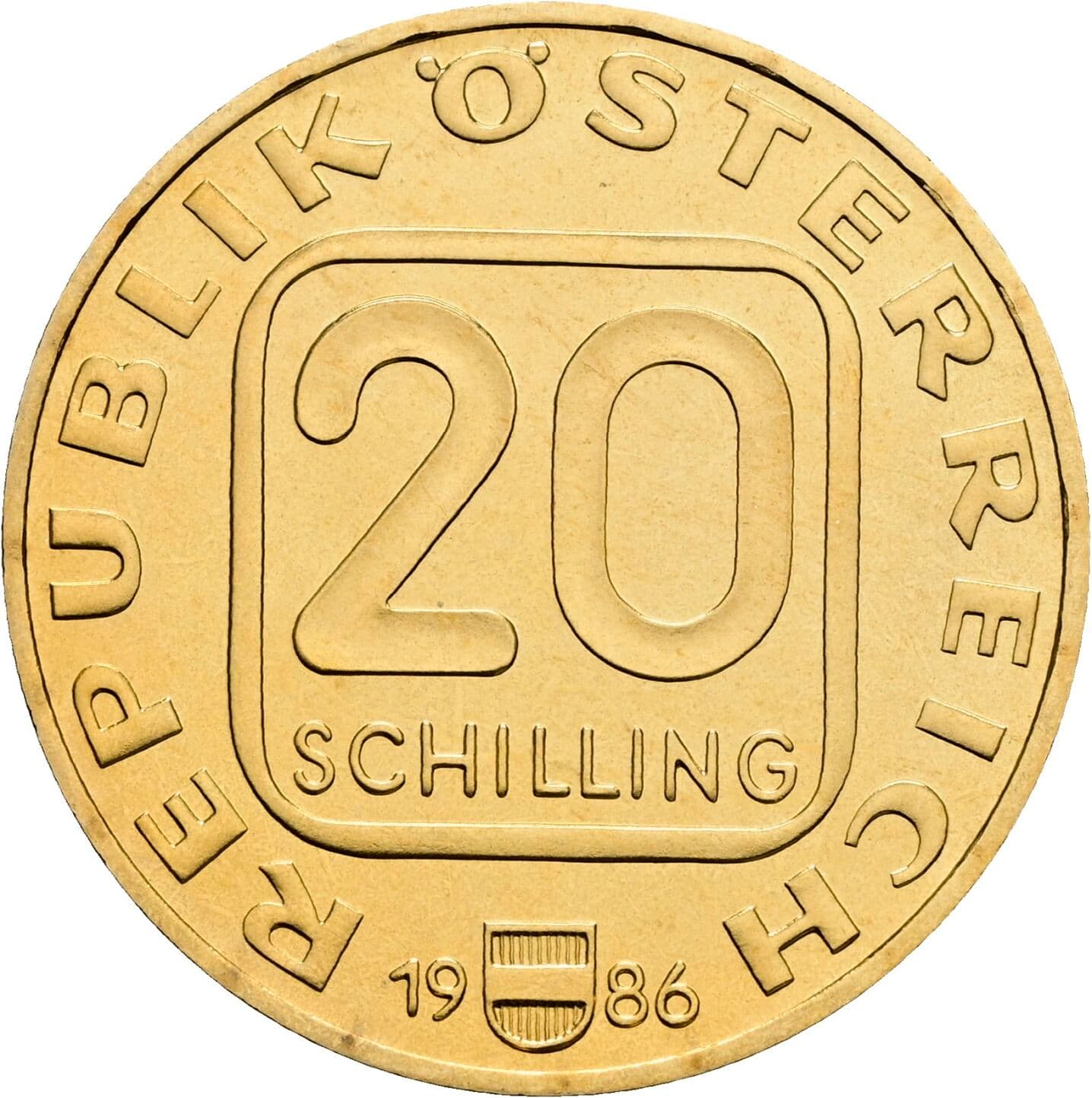 20 Schilling 1986 – Vorderseite