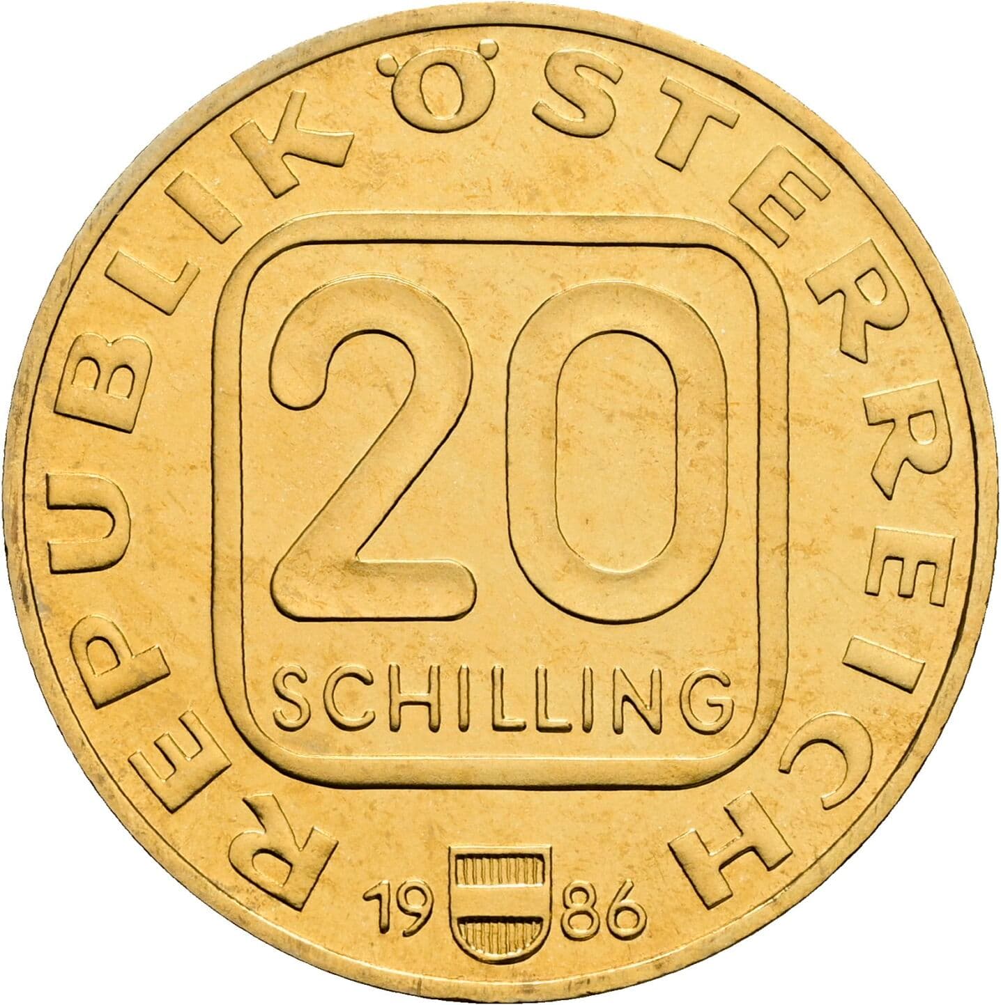 20 Schilling 1986 – Vorderseite
